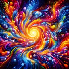 Psychedelic Vortex showcasing abstract colorful shapes in a cosmic display