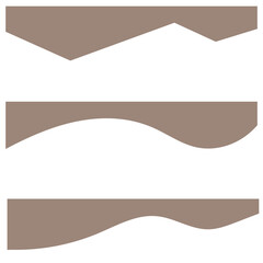 Set of Template Dividers Shapes for Website. Curve Lines, Drops, Wave Collection of Design Element for Top, Bottom Page Web Site. Divider Header for App, Banners or Posters. Vector Illustration