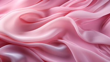 Obraz premium Fluttering Pink Color Fabric in Space With Delicate Folds on Blurry Background