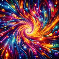 Psychedelic Vortex showcasing abstract colorful shapes in a cosmic display