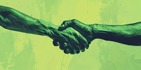 Trust (Light Green): Two hands clasped together, symbolizing trust and partnership
