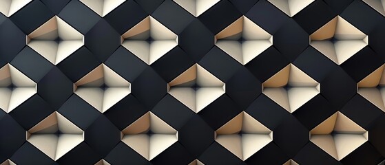 A simple geometric pattern with optical illusions or hidden shapes