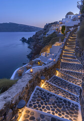 Santorini steps over the ocean