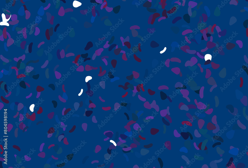 Poster light blue, red vector texture with random forms.