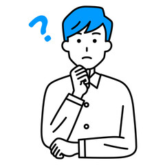 考えるカジュアルな男性