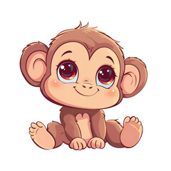 Naklejka premium Cute playful monkey cartoon character