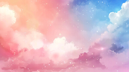 Pink background with clouds