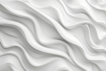 Abstract white wall with wavy lines, suitable for backgrounds and textures
