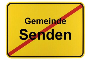 Illustration eines Ortsschildes der Gemeinde Senden in Norfrhein-Westfalen