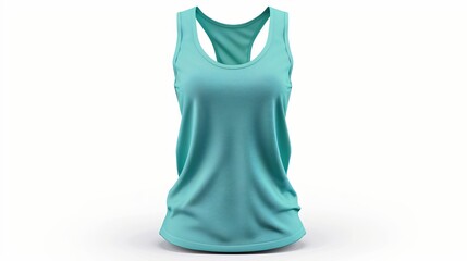3D illustration of a mockup for women's tank tops, presented in a front view and isolated on a white background.