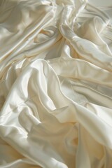 Fototapeta premium A close up view of a bed covered in white sheets. Perfect for interior design concepts