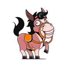 A donkey cute animal cartoon character illustration