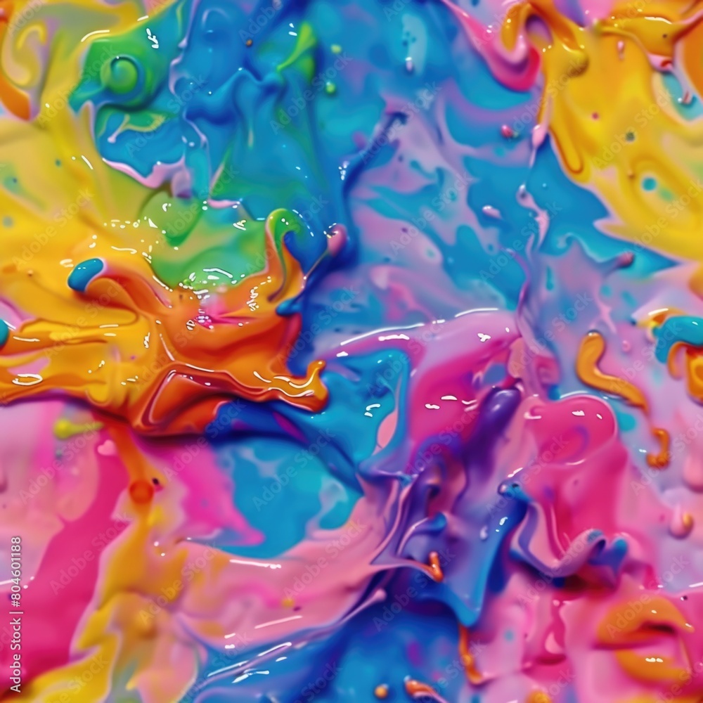 Poster Close up view of a vibrant mixture of paint. Perfect for artistic projects