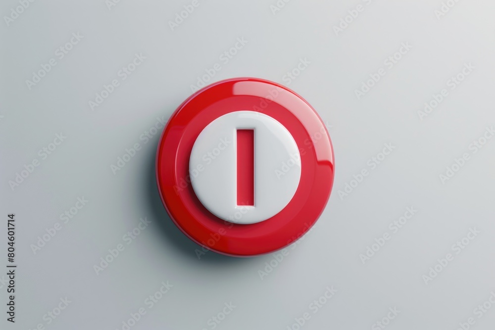 Aufkleber detailed close up of a red and white button, suitable for various design projects