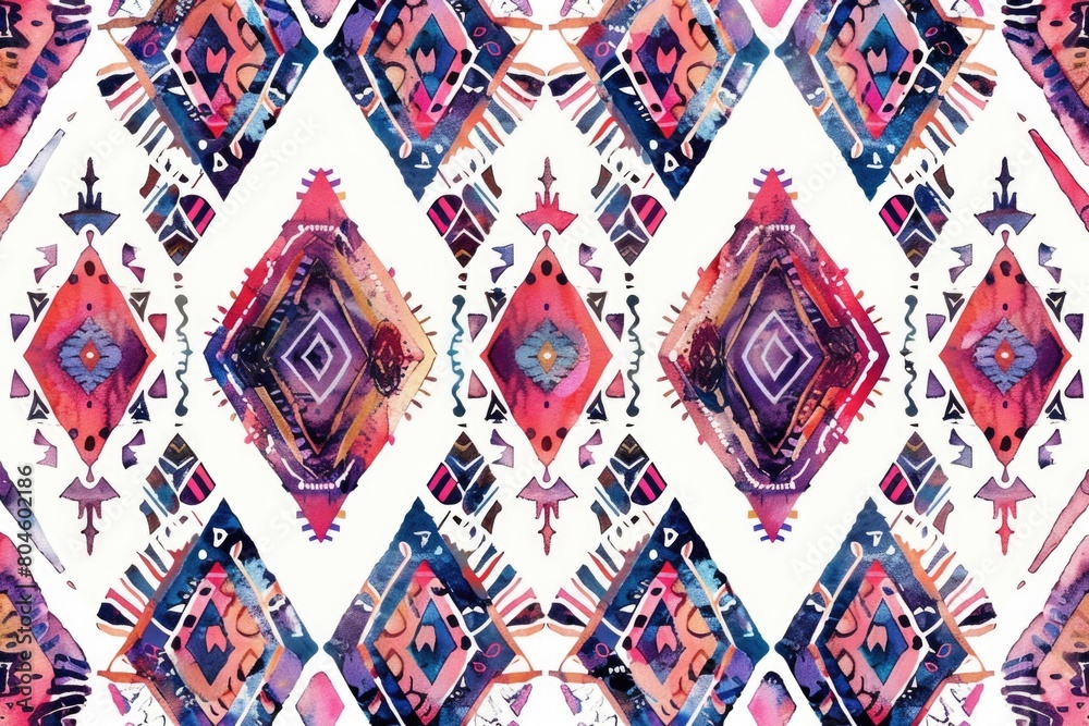 Poster vibrant watercolor painting with a colorful pattern, suitable for various design projects