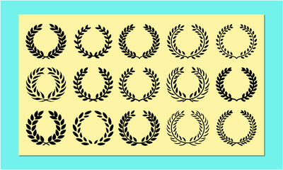 Laurel foliate: symbolic, decorative motif featuring laurel leaves, representing victory, honor, and achievement in design