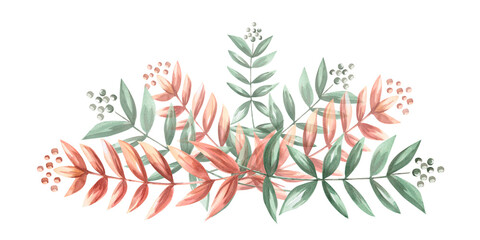 Bouquet of flowers in pastel colors in watercolor illustration on a white background. Hand drawn for children's cards, invitations, decorations for children's parties.