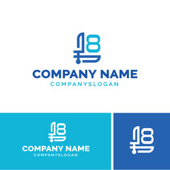 L8 logo design, vector logo design 