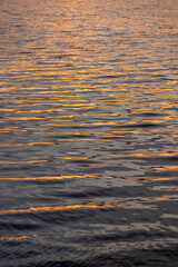 beautiful sky and reflection of the sun and sky in the lake water