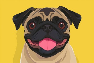 Cute pug dog sticking out its tongue, perfect for pet-related designs
