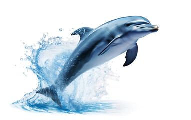 Aerial Dolphin Display Isolated On Transparent Background PNG.