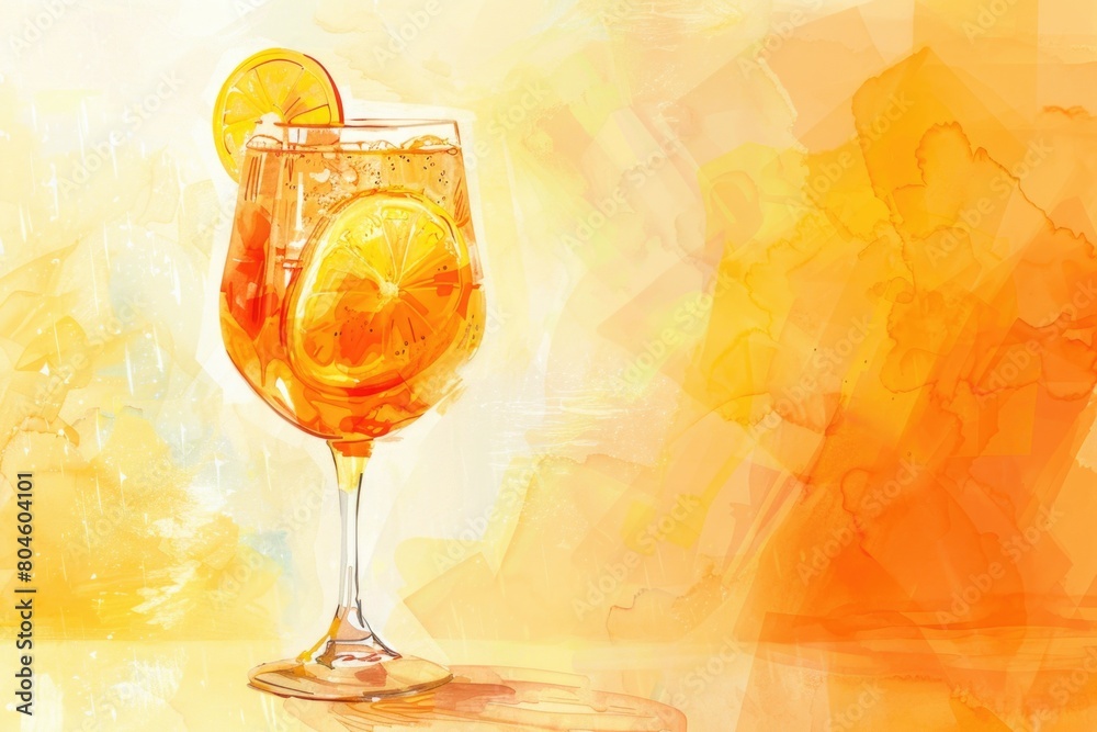 Poster a glass of lemonade with a fresh slice of lemon, perfect for summer drink concepts