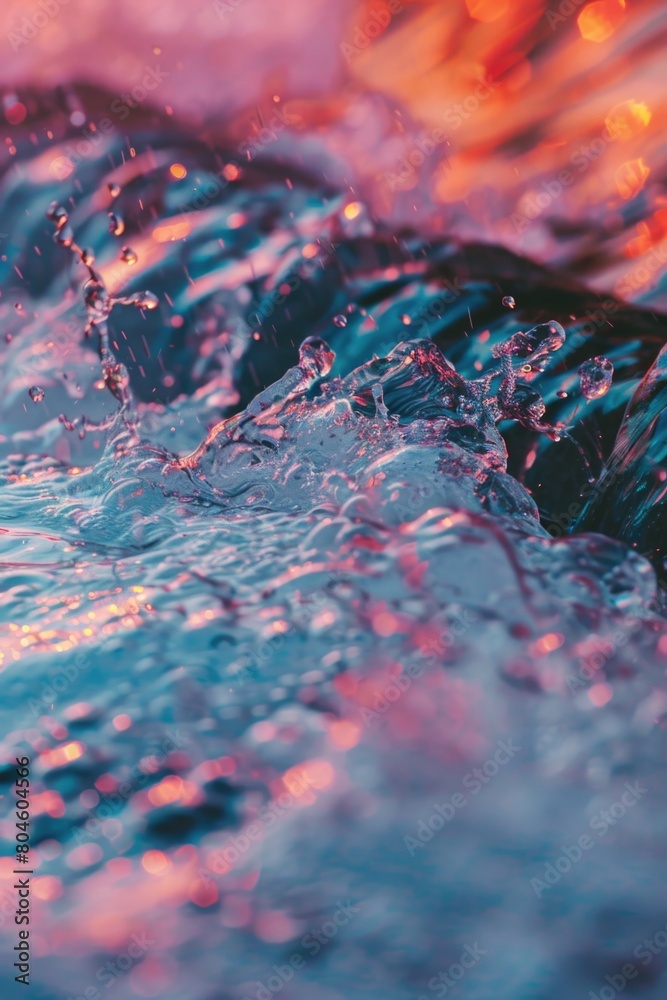 Poster A close up view of a wave in the ocean. Ideal for nature backgrounds