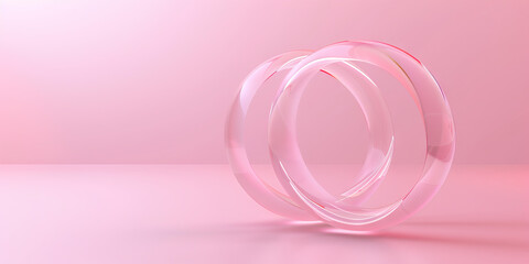 Obraz premium Affection (Light Pink): Two overlapping circles representing a hug or gesture of love