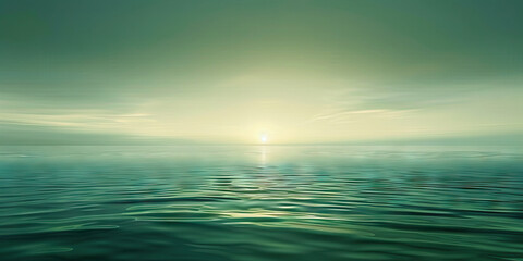 Obraz premium Calm (Light Green): A horizontal line with gentle curves, representing tranquility and peace