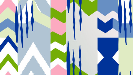 Fototapeta premium Abstract Geometric Shapes Pattern in Pastel Tones