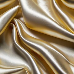 A background with silk white fabric luxurious gold, textures, vivid colors reflect generative AI.