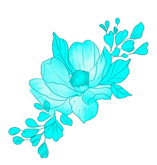 Water color flowers beautiful illustration isolated over transparent background