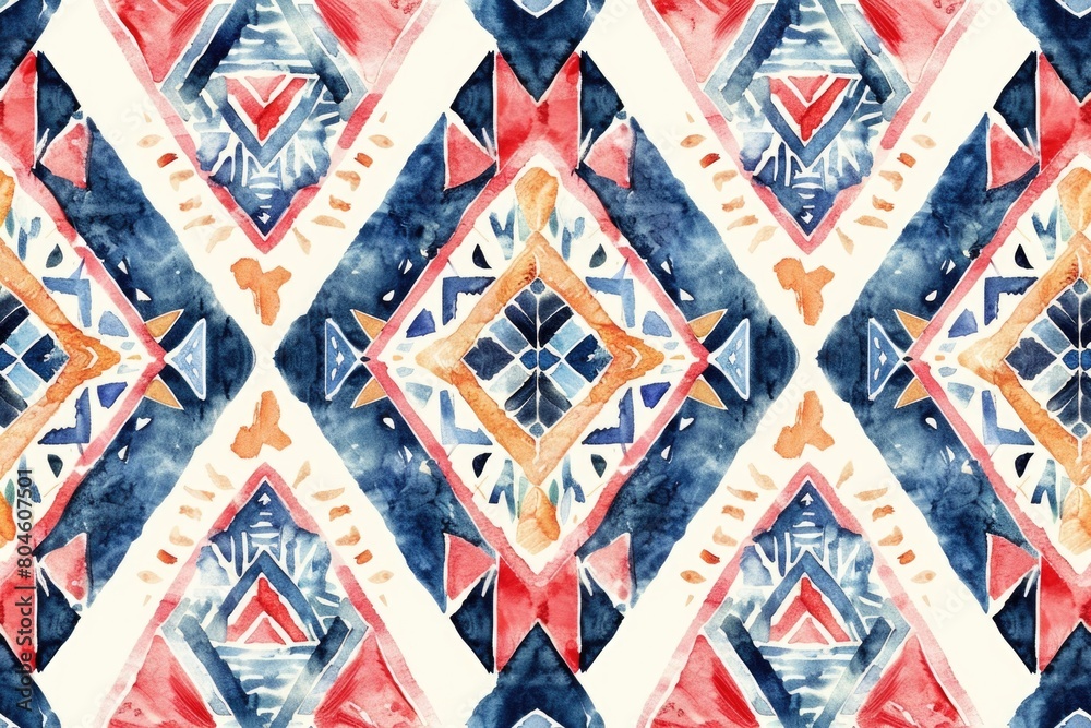 Aufkleber a beautiful watercolor painting featuring a diamond pattern. perfect for adding a touch of elegance 