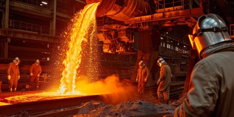 Industrial Steelworkers at a Foundry