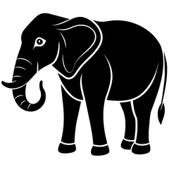Elephant vector icon silhouette illustration art