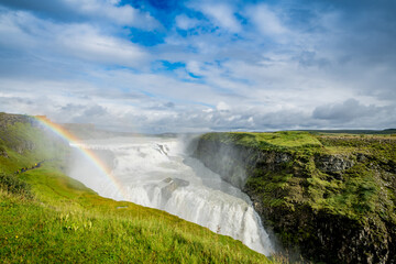 spectacular Gullfoss waterfall in Iceland