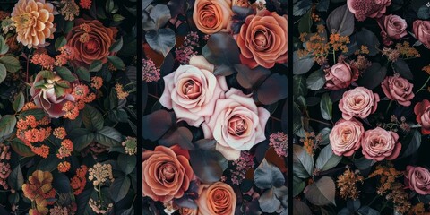 Floral Bouquet Compositions for Notebook Covers Generative AI