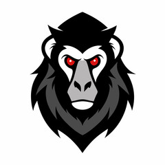 Baboon head logo vector icon illustration art

