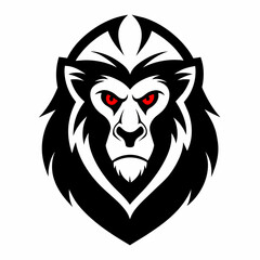 Baboon head vector icon illustration
