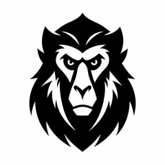 Baboon head vector art
