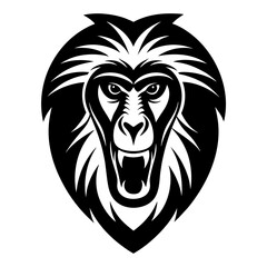 Fototapeta premium Baboon head logo vector illustration art
