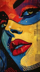 Bold Pop Art Female Face Illustration