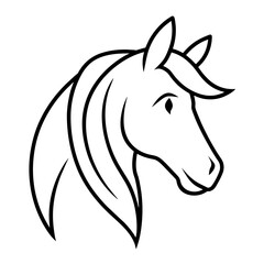 horse head vector silhouette illustration line art