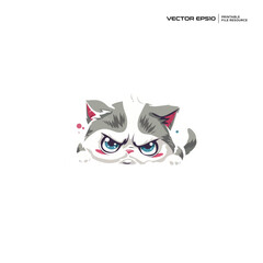 cute angry cat, character, mascot, logo, design, vector, eps 10