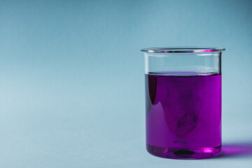 potassium permanganate solution on a blue background