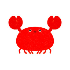 cute kiddy cartoonish sad crab animal character funny faces hand drawn style food recipe cookbook picture book children's book food culture menu trendy illustrations with transparent background PNG