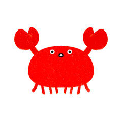 cute kiddy cartoonish worried crab animal character funny face hand drawn style food recipe cookbook picture book children's book food culture menu trendy illustrations with transparent background PNG