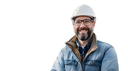 Naklejka premium Man worker with helmet