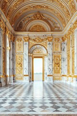 Obraz premium Lavish baroque, barocco ornate marble ceiling non linear reformation design. elaborate ceiling with intricate accents depicting classic elegance and architectural beauty
