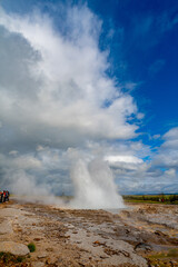 spectacular geyser in action in Iceland